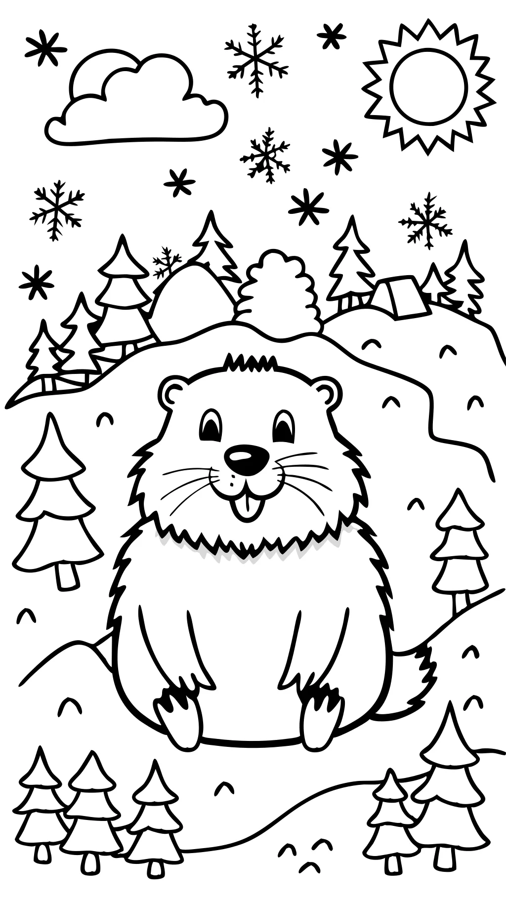 groundhog day coloring pages free